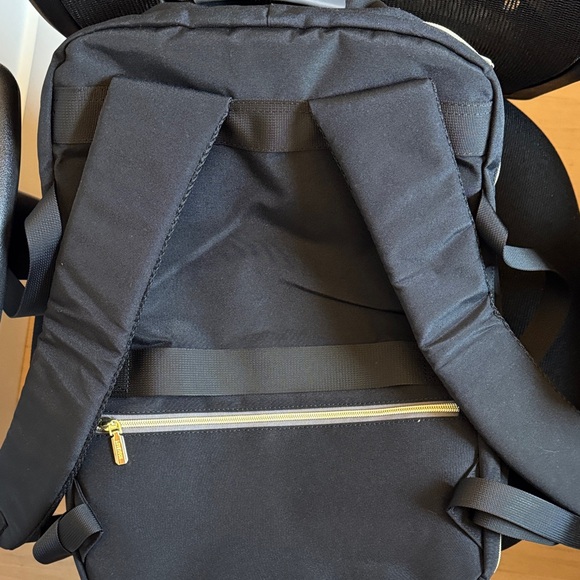 Women's Black Travel 4 Piece Backpack Set with Gold Accents - Picture 3 of 16